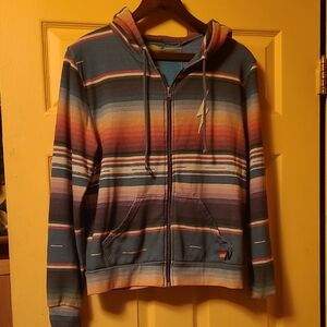 Aviator Nation Rainbow Stripe Zip-Up Hoodie